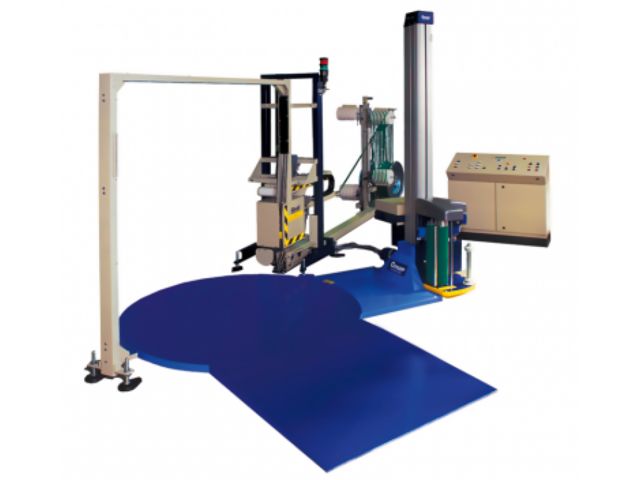 Cercleuse automatique et banderoleuse à palette pour ligne d'emballage