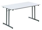 Table pliante L.1600 x P.800 mm gris clair et anthracite