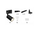 Kit Rail LED Triphasé en L + 5 Spots GU10 Noir - 300 cm - Blanc Neutre (4000K - 5500K)