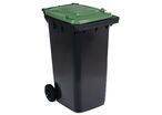 Manutan Expert - Poubelle de tri extérieur mobile - 240 L Vert - 2 roues basculantes - 67% recyclé