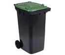 Manutan Expert - Poubelle de tri extérieur mobile - 240 L Vert - 2 roues basculantes - 67% recyclé