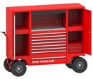 Servante d'atelier robuste avec armoires et 8 tiroirs - Grandes roues avec freins à disque - Set de 514 outils MW Tools MWE512M5