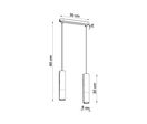 Suspension 2 Lampes Bois pour Ampoule GU10 - Blanc