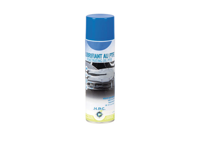 LUBRIFIANT AU PTFE LUBRIFIANT A SEC RÉDUIT LES FRICTIONS - SANS SILICONE - TRANSPARENT - DE -15°C A +300°C- RÉSISTE AUX LAVAGES AÉROSOL DE 650 / 500 ML