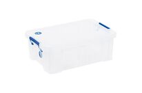 Manutan Expert - Bac de rangement 15L avec couvercle CLIP - Polypropylène transparent - Usage alimentaire - NSF certifié