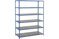 Manutan Expert - Rayonnage mi-lourd Rapid 2 - 1830x1220x455mm - 6 tablettes acier - Montage sans outils - Bleu