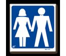 Panneau picto dame / homme - Fond bleu