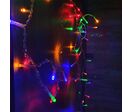 Rideau lumineux 120LED IP44 2M - câble transparent - MultiCouleur