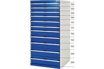 Bott - Armoire multitiroirs Atelier - 11 Tiroirs - Acier Gris/Bleu - 1500 kg Charge Maxi - Livré Monté