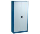 Manutan Expert - Armoire haute à portes battantes - 100x45x195cm Bleu/Gris - Acier, 240kg Charge Max, 4 Tablettes, Livrée Montée, Garantie 10 Ans