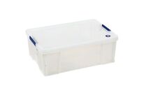 Manutan Expert - Bac de Rangement Transparent 51L avec Couvercle - Polypropylène Robuste 120kg - Idéal Stockage
