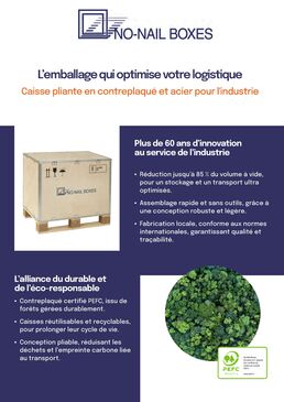 NO-NAIL BOXES : caisses pliantes en contreplaqué et en acier pour l'industrie