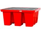 Bac de rétention en PE 1680x1680x750mm - avec grille - cap. 1100L MW Tools OPB1IBC