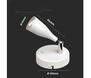 Lampe Murale 4.5W avec Interrupteur Blanc/Argent - Blanc Chaud 2300K - 3500K