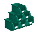 Lot de 15 bacs à bec plastique 12.5L vert