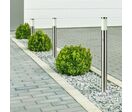 Borne de Jardin Acier Inoxydable avec Détecteur 110cm pour Ampoule E27 IP44 - Noir