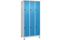 CP - Vestiaire multicases Classic PLUS sur pieds - 6 portes - Acier - Gris clair &amp;amp; Bleu clair - 195x90x50cm