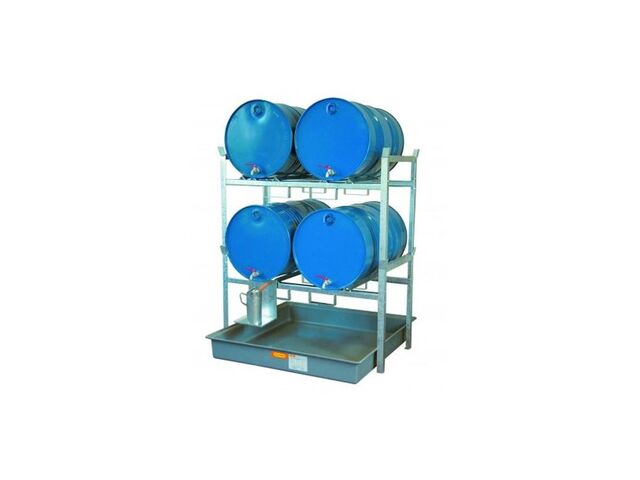 Rayonnage 800 pour 4 fûts de 220 litres - Pour huiles, lubrifiants - CEMO