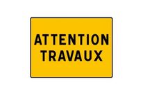 Panneau temporaire attention travaux KC122P