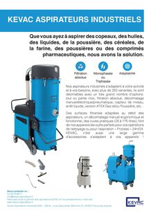 Présentation des aspirateurs industriels KEVAC