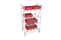 26A-6 Etagère de stockage 4 niveaux, mobile et tubulaire