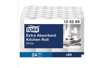 Tork - Essuie-tout Premium Blanc Bobine Papier 2 Plis - 2x64 Feuilles - Usage Alimentaire Éco-responsable