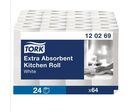 Tork - Essuie-tout Premium Blanc Bobine Papier 2 Plis - 2x64 Feuilles - Usage Alimentaire Éco-responsable