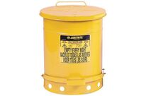 Justrite - Poubelle de sécurité jaune 53L à pédale - Acier - Conforme OSHA UL - Éco-responsable