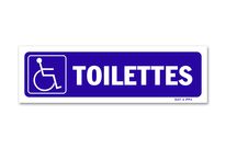 Panneau toilettes + picto handicapé - Fond bleu