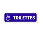 Panneau toilettes + picto handicapé - Fond bleu