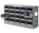 Rack de rangement 20 postes avec bacs métalliques vernis 28 litres