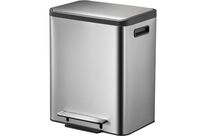 EKO - Poubelle de tri intérieur EcoCasa Step Bin 30L Inox Gris - Ouverture à pédale - Capacité Moyenne