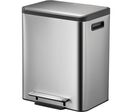 EKO - Poubelle de tri intérieur EcoCasa Step Bin 30L Inox Gris - Ouverture à pédale - Capacité Moyenne