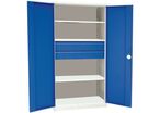 Manutan Expert - Armoire haute d'atelier Magic - 3 tablettes, 2 tiroirs 155mm - Acier Gris/Bleu - Charge 250kg