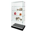 Vitrine armoire H 180 X L 80 cm socle noir + toit verre