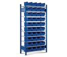 Rayonnage pour bacs à bec - Easy-Fix Ouvert 40 Bacs - 2000x1000x400mm - Acier Bleu - Charge 150kg/tablette