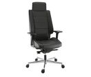 Sokoa - Fauteuil de direction ergonomique cuir noir - Têtière, Synchrone, Renfort lombaire - 150 kg