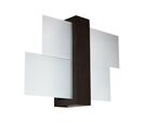 Applique Murale Bois 2 rectangles de Verre pour Ampoule E27 - Marron