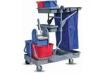 Medial - Chariot de ménage multifonctionnel compact Pressclean - 42L, 4 seaux, Multicolore, 104cm - Polypropylène, Roulettes 100mm
