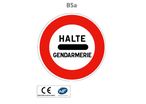 Panneau B5a Arrêt au poste de gendarmerie