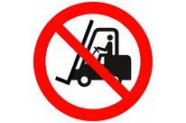 Panneau d'interdiction - "INTERDIT AUX CHARIOTS ELÉVAT."