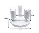Plafonnier Rond 3 Spots Orientables Alu Blanc pour Ampoule GU10