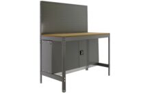 Établi d&amp;#039;atelier avec caisson verrouillable et panneau perforé