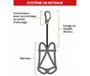 Harnais antichute KTP EVO 11 - longe simple de retenue 1 m intégrée