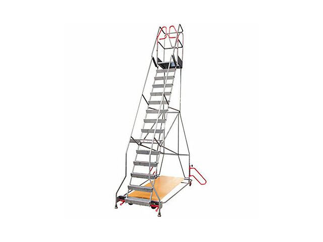 Escabeau roulant à immobilisation automatique