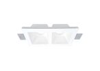 Support Spot Double GU10 LED Carré Blanc 215x118mm