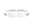 Support Spot Double GU10 LED Carré Blanc 215x118mm