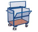 Chariot grillagé acier 4 côtés avec couvercle