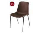 Lot de 5 chaises coque coloris brun
