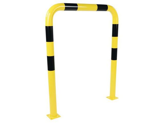 Manutan Expert - Arceau de protection Grand - 1000mm L x 1200mm H - Acier Noir/jaune - Intérieur/Extérieur - À sceller